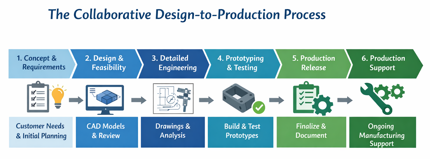 the collaborative design to production process flow