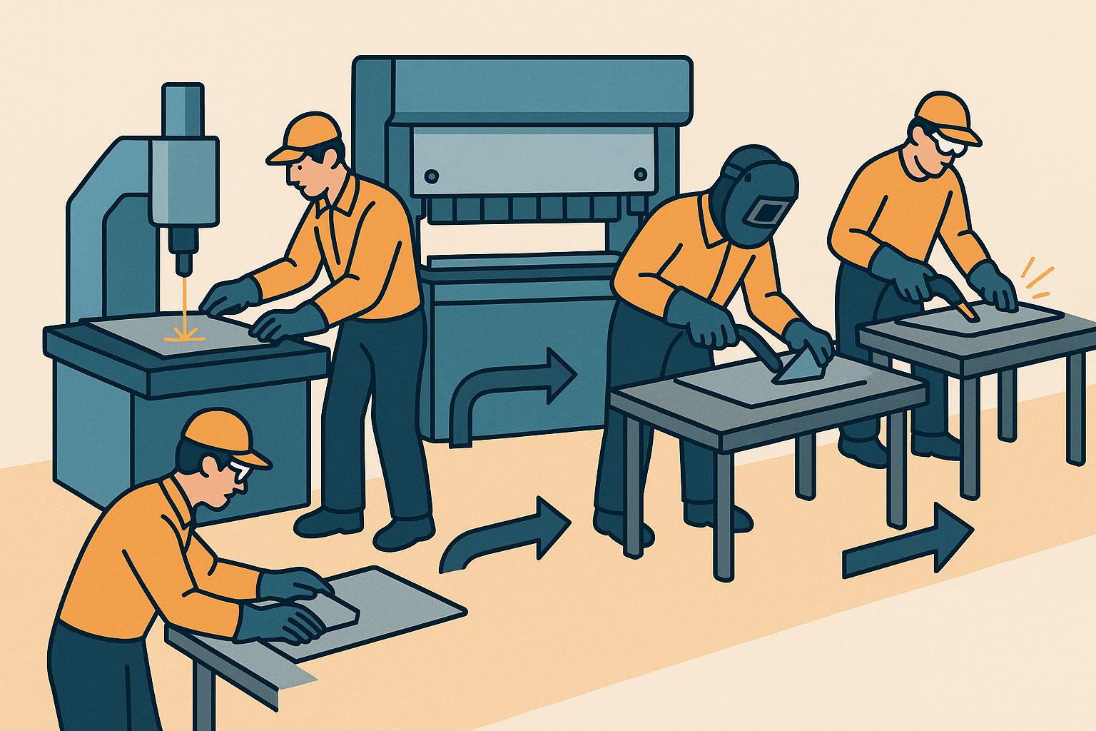 continuous flow in a metal fabrication environment