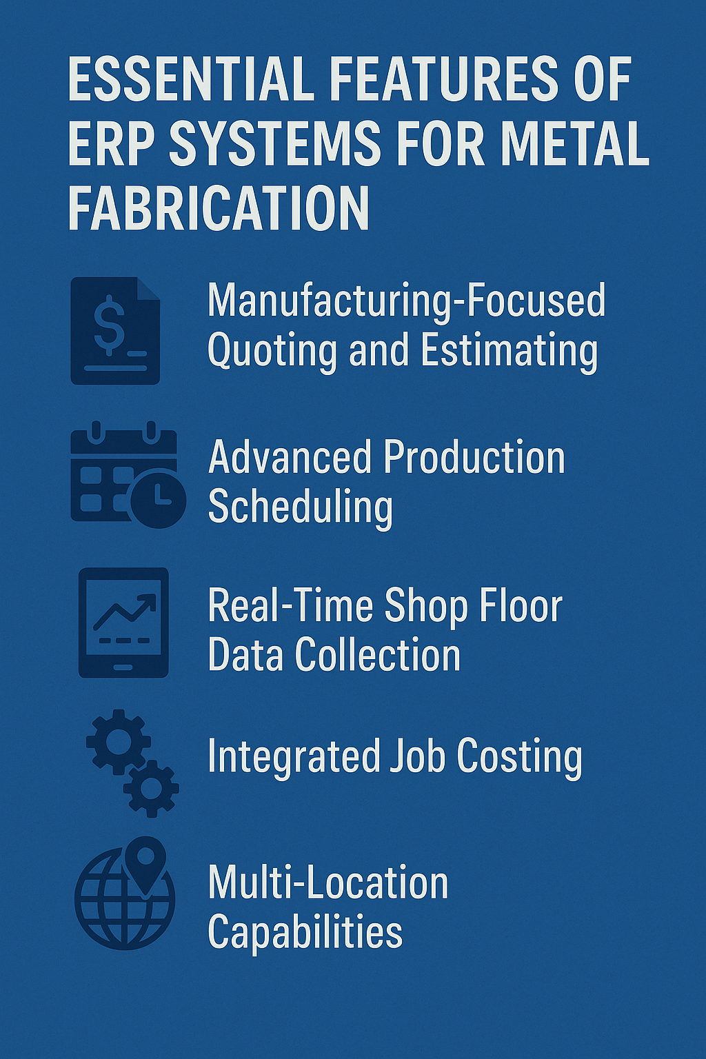 features of ERP systems for metal fabricators