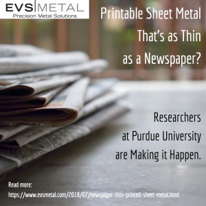 newspaper thin printed sheet metal