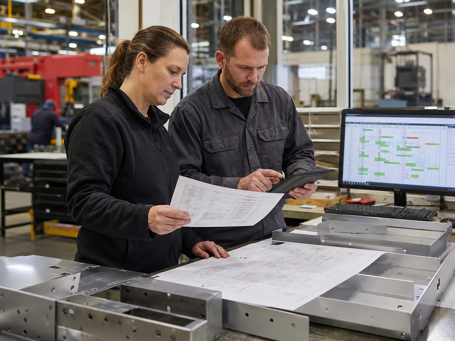 reviewing ERP data in metal fabrication facility