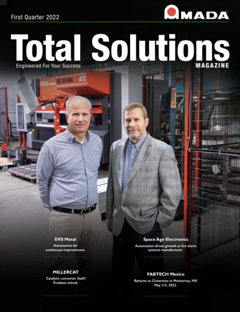 Amada Total Solutions Magazine Cover Featuring EVS Metal