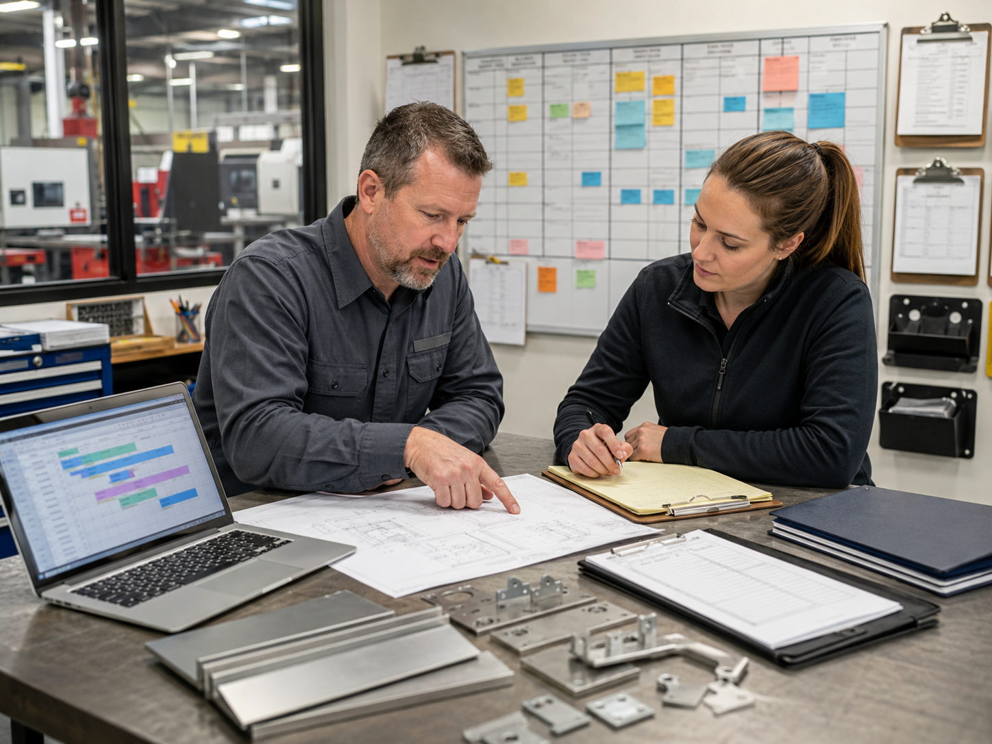 inventory planning meeting for metal fabrication and manufacturing
